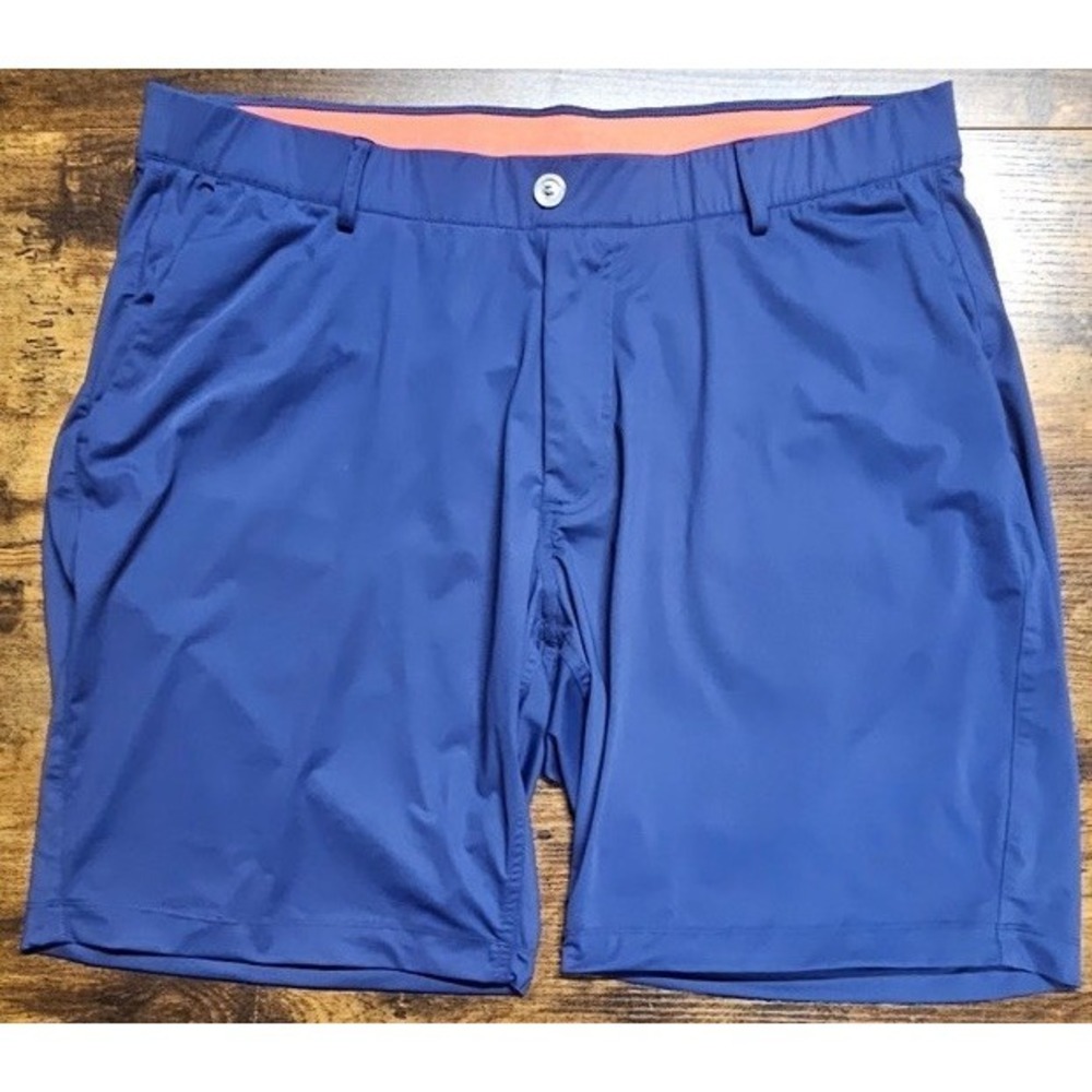 Redvanly Shorts Men's XL Blue Nylon Stretch Performance Golf Chino 8"